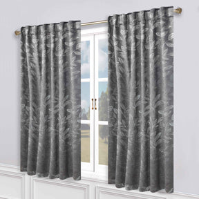 Leaves Room Darkening Back Tabs Blackout Curtain Panels, Set of 2
