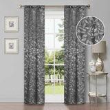 Leaves Machine Washable Room Darkening Blackout Curtains, Set of 2