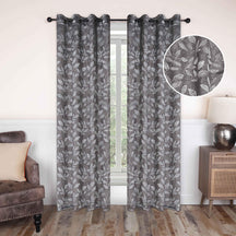 Leaves Machine Washable Room Darkening Blackout Curtains 4 Pieces