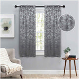 Leaves Room Darkening Washable Blackout Curtain Panels, Set of 2