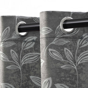 Leaves Machine Washable Room Darkening Blackout Curtains 4 Pieces