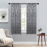 Leaves Room Darkening Washable Blackout Curtain Panels, Set of 2