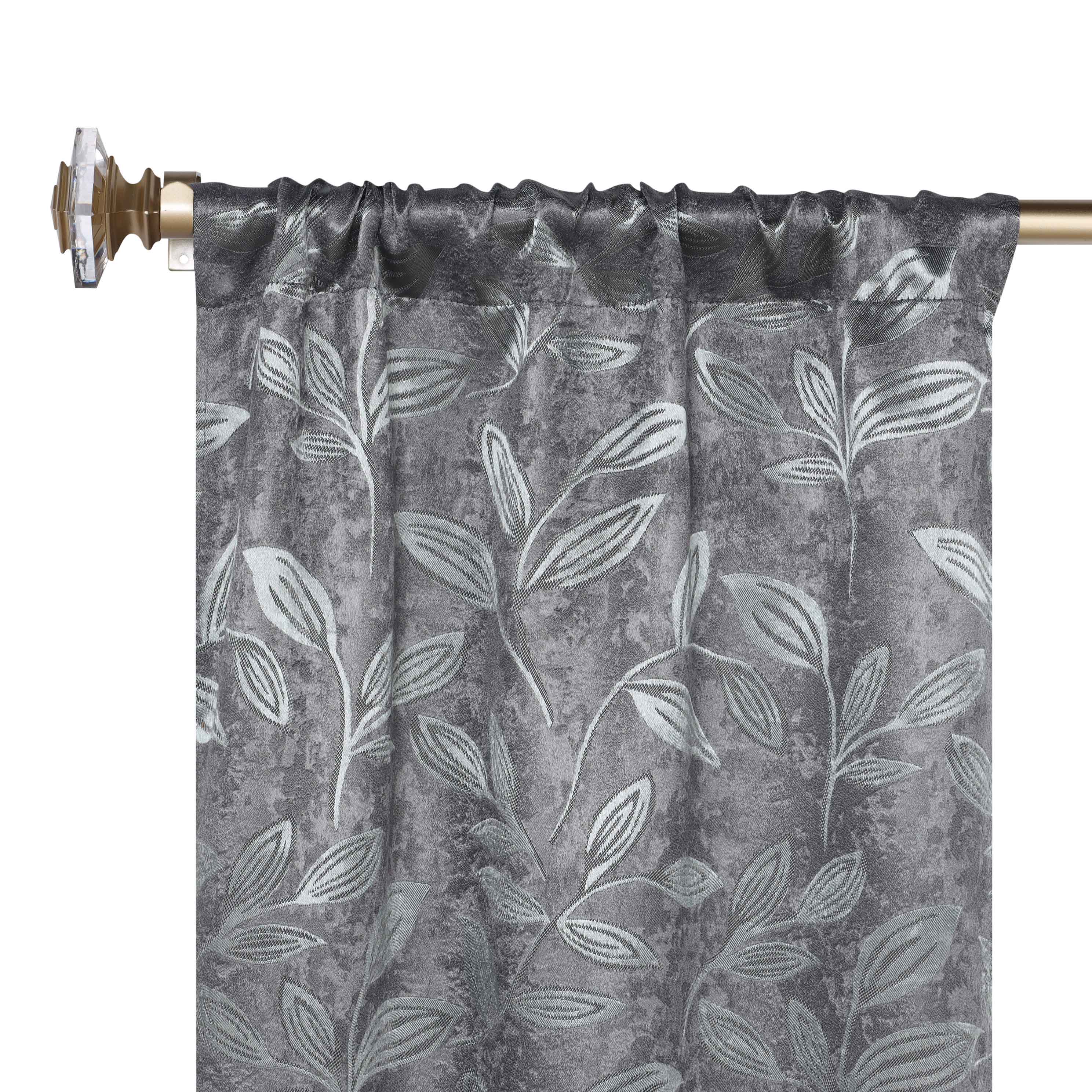 Leaves Room Darkening Washable Blackout Curtain Panels, Set of 2