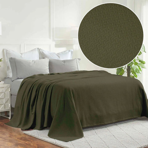 Nobel Cotton Textured Jacquard Chevron Lightweight Woven Blanket