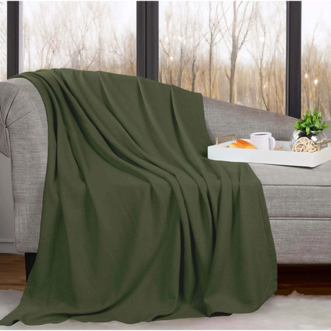 Nobel Cotton Textured Jacquard Chevron Lightweight Woven Blanket