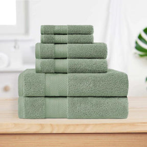 Turkish Cotton Highly Absorbent Solid 6 Piece Towel Set
