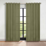 Classic Modern Solid Room Darkening Blackout Curtain Panels, Set of 2