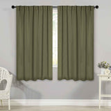 Blackout Window Curtains Solid Room Darkening Back Tab Set of 2