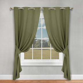 Classic Modern Solid Room Darkening Blackout Curtain Panels, Set of 2