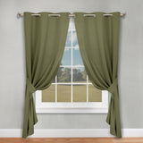 Classic Modern Solid Room Darkening Blackout Curtain Panels, Set of 2