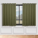 Classic Modern Solid Room Darkening Blackout Curtain Panels, Set of 2