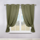 Classic Modern Solid Room Darkening Blackout Curtain Panels, Set of 2