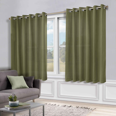 Blackout Window Curtains Classic Modern Room Darkening Set of 2