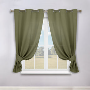 Classic Modern Solid Room Darkening Blackout Curtain Panels, Set of 2