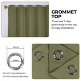 Classic Modern Solid Room Darkening Blackout Curtain Panels, Set of 2