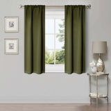 Solid Room Darkening Rod Pocket Blackout Curtain Panels, Set of 2