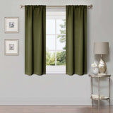 Solid Machine Washable Room Darkening Blackout Curtains, Set of 2