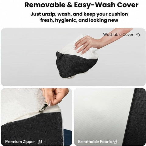 Multi-Purpose Bed Wedge Cushion – Back Support, Acid Reflux & Leg Elevation Pillow