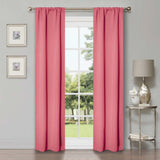 Solid Room Darkening Rod Pocket Blackout Curtain Panels, Set of 2