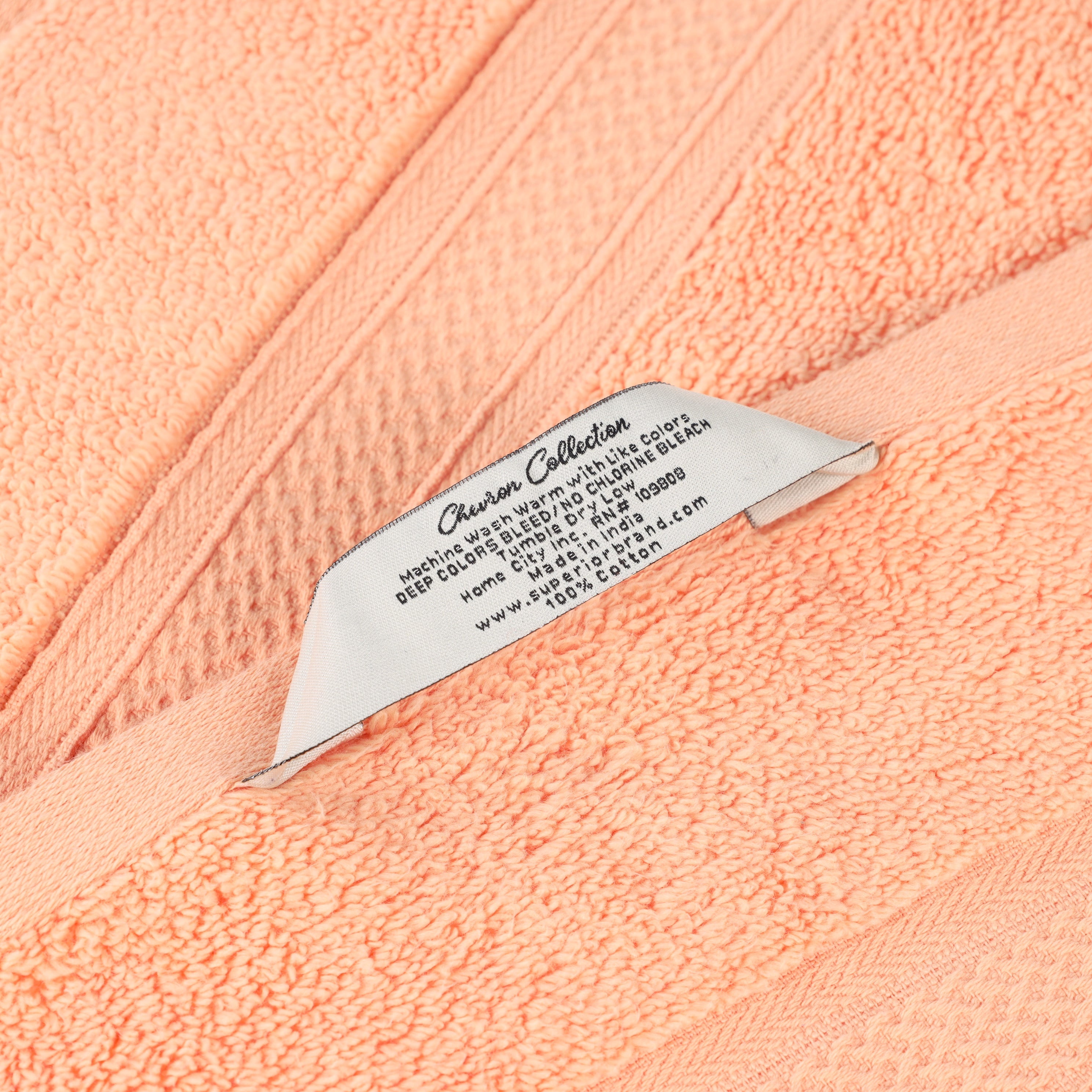 Chevron Zero Twist Solid Soft Absorbent Cotton 3 Piece Towel Set