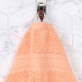 Chevron Zero Twist Solid and Jacquard Soft Cotton Hand Towel Set of 6