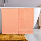 Chevron Zero Twist Solid and Jacquard Soft Cotton Bath Sheet Set of 2