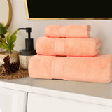 Chevron Zero Twist Solid Soft Absorbent Cotton 3 Piece Towel Set