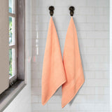 Chevron Zero Twist Solid and Jacquard Soft Cotton Bath Sheet Set of 2