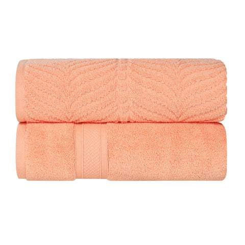 Chevron Zero Twist Solid and Jacquard Soft Cotton Bath Sheet Set of 2