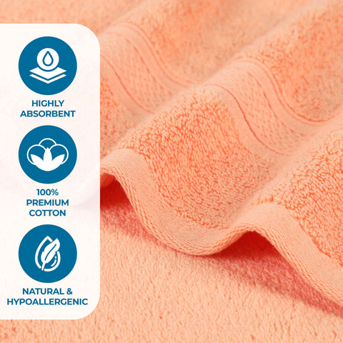 Chevron Zero Twist Solid Soft Absorbent Cotton 3 Piece Towel Set