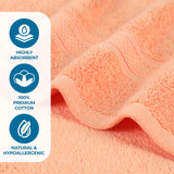 Chevron Zero Twist Solid and Jacquard Soft Cotton Hand Towel Set of 6