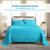 Lightweight Cotton Bedspread Sets 3-Piece Geometric Fret Jacquard Matelassé Scalloped