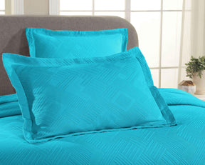 Cotton Jacquard Matelassé Scalloped Geometric Fret Bedspread Set