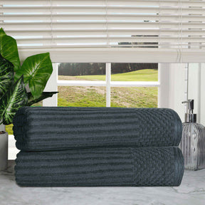 Soho Ribbed Cotton Absorbent 2 Piece Bath Sheet Towel Set