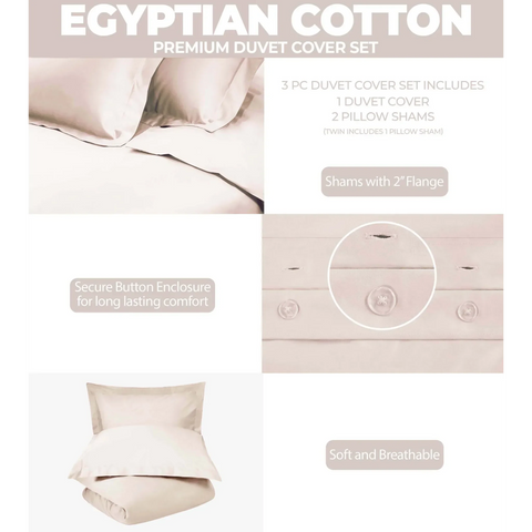 400 Thread Count Egyptian Cotton Solid Duvet Cover