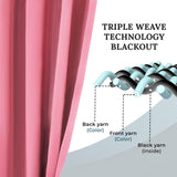 Solid Machine Washable Room Darkening Blackout Curtains, Set of 2