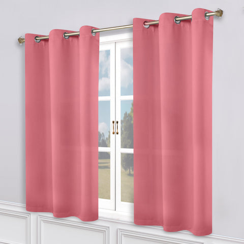 Classic Modern Solid Room Darkening Blackout Curtain Panels, Set of 2