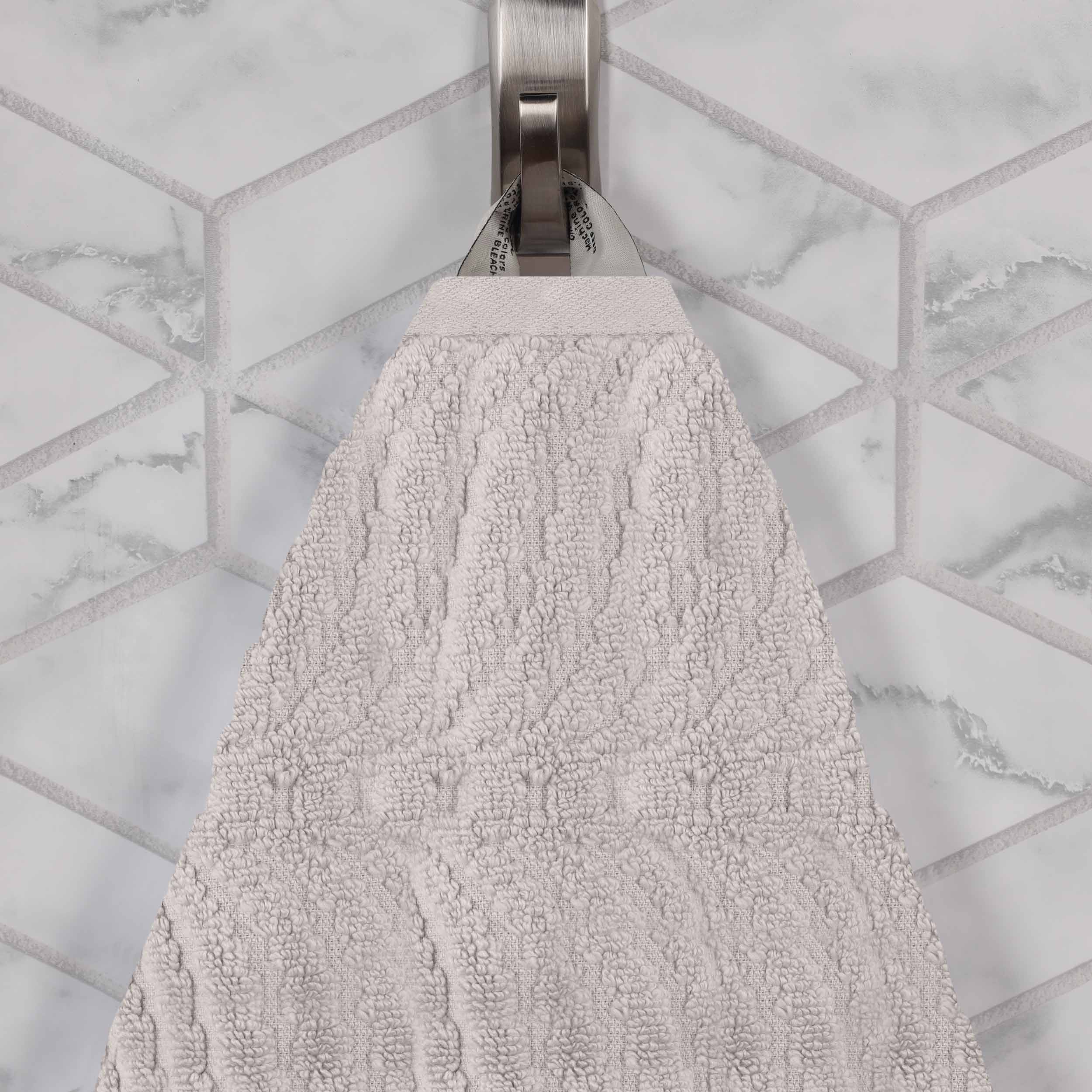 Chevron Zero Twist Solid and Jacquard Soft Cotton 12 Piece Towel Set