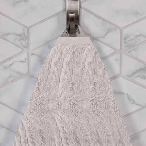 Chevron Zero Twist Solid and Jacquard Soft Cotton 12 Piece Towel Set
