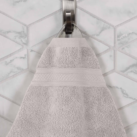 Chevron Zero Twist Solid and Jacquard Soft Cotton Bath Sheet Set of 2