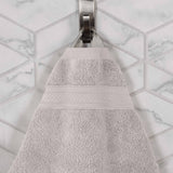 Chevron Zero Twist Solid and Jacquard Soft Cotton 12 Piece Towel Set
