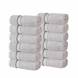 Niles Egyptian Giza Cotton Plush Absorbent Face Towel Washcloth Set of 12