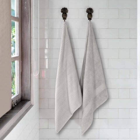 Chevron Zero Twist Solid and Jacquard Soft Cotton Bath Sheet Set of 2