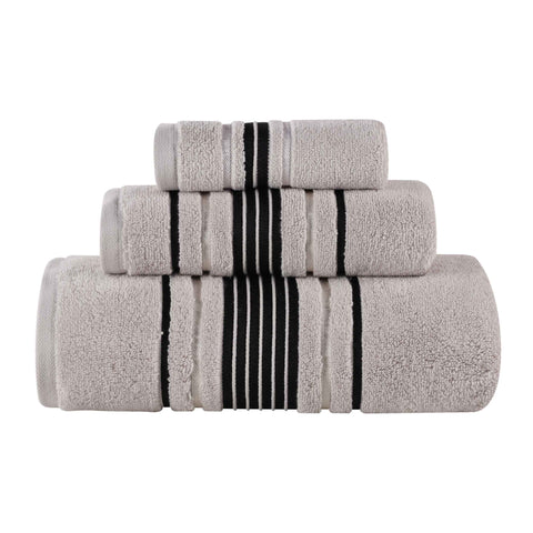 Sadie Zero Twist Cotton Solid Absorbent 3 Piece Towel Set