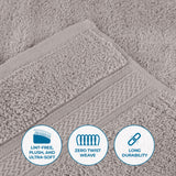 Chevron Zero Twist Solid Soft Absorbent Cotton 3 Piece Towel Set