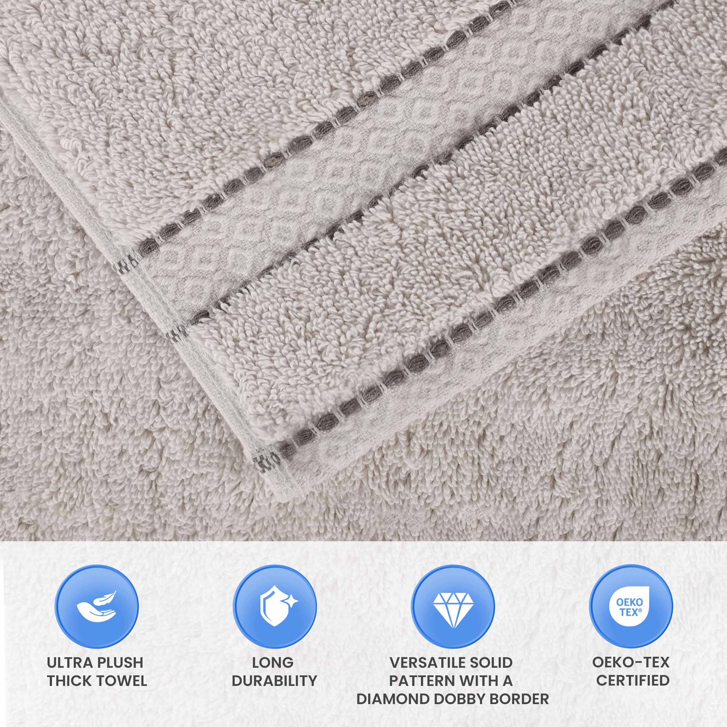 Niles Egyptian Giza Cotton Plush Heavyweight Soft 8 Piece Towel Set
