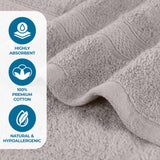Chevron Zero Twist Solid and Jacquard Soft Cotton 12 Piece Towel Set