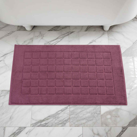 Nora Cotton Thick Solid Checkered Washable Bath Mat Set of 2