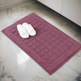 Nora Cotton Thick Solid Checkered Washable Bath Mat Set of 2