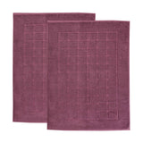 Nora Cotton Thick Solid Checkered Washable Bath Mat Set of 2
